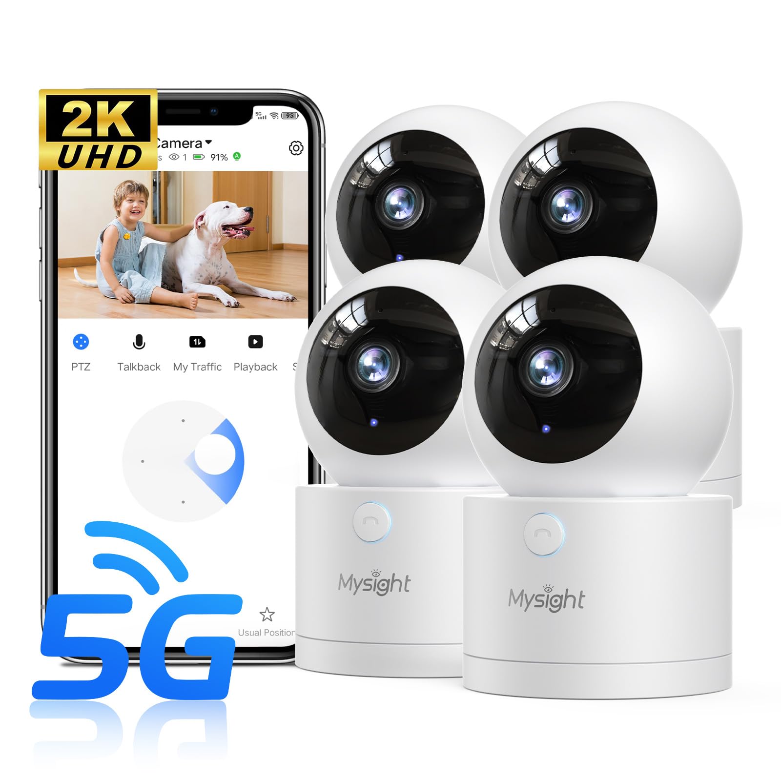 Brand Name: 2K Pan/Tilt Security Cameras with AI Voice