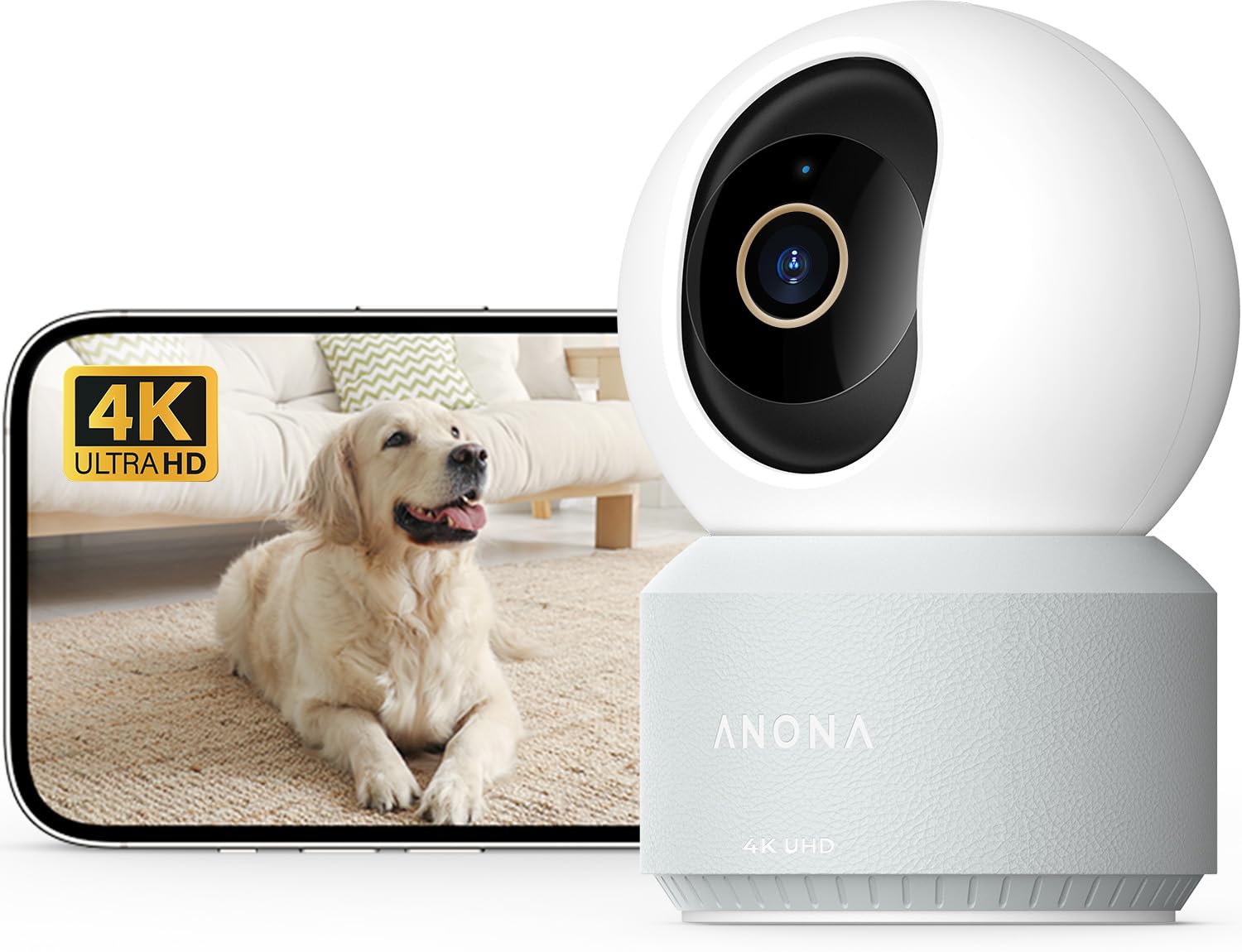 Anona 4K UHD Indoor Security Camera with 360° Pan-Tilt