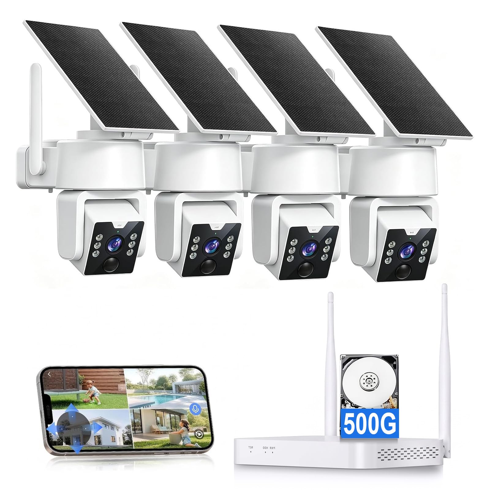 Solar Security Cameras: No Monthly Fee, 4MP, 360° View